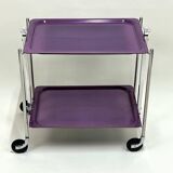 Desserte roulante table pliante bar stratifié couleur violine - textable platex