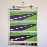 Poster school road safety Antar 1970 materialized channels