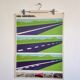 Affiche scolaire prévention routière Antar 1970 Voies matérialisées