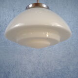 Art Deco opaline pendant with chromes suspension. 1930/40's