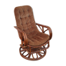 Rattan rotating rocking chair from 1970