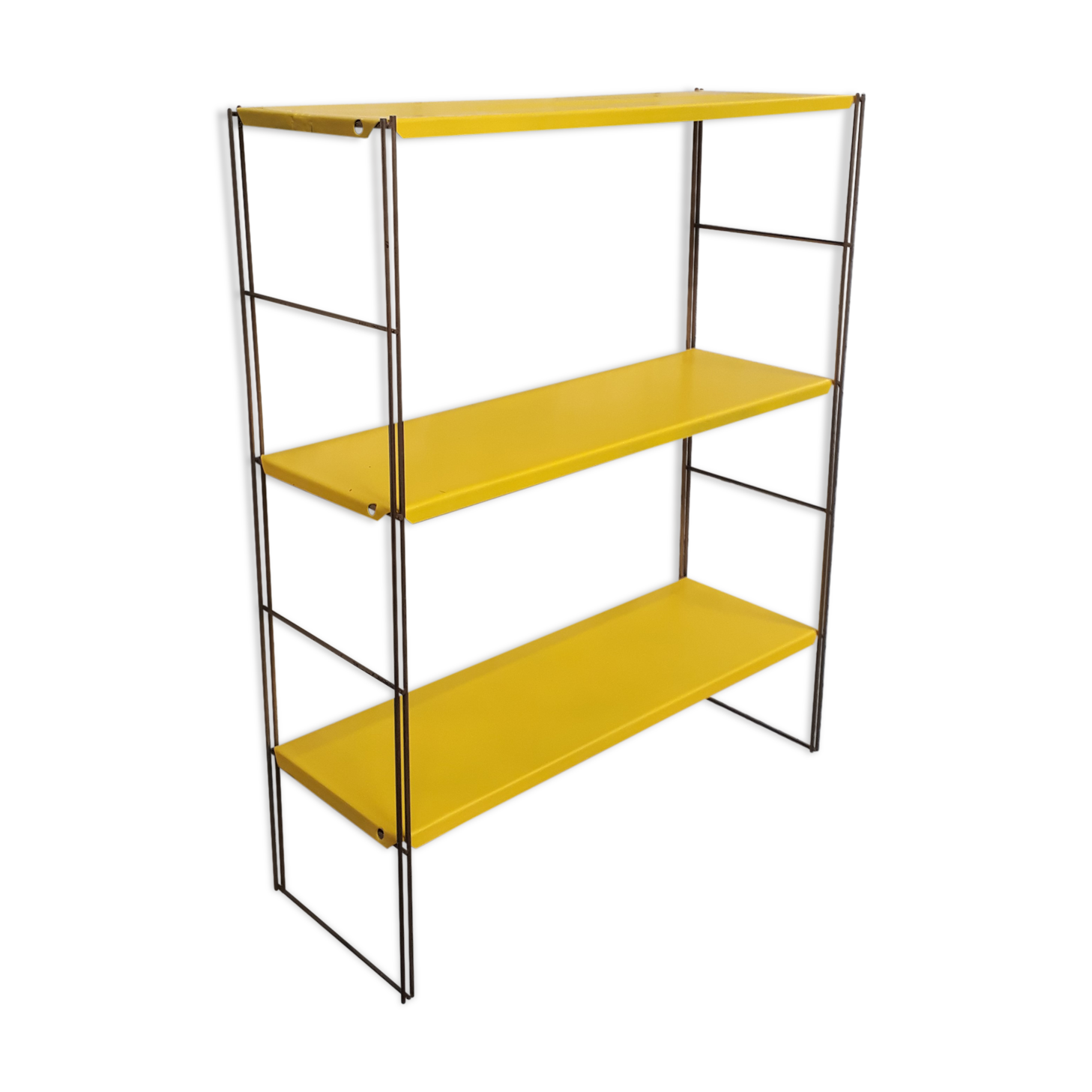 Etagere vintage string  jaune  49x60     ,plateau 48.5x16