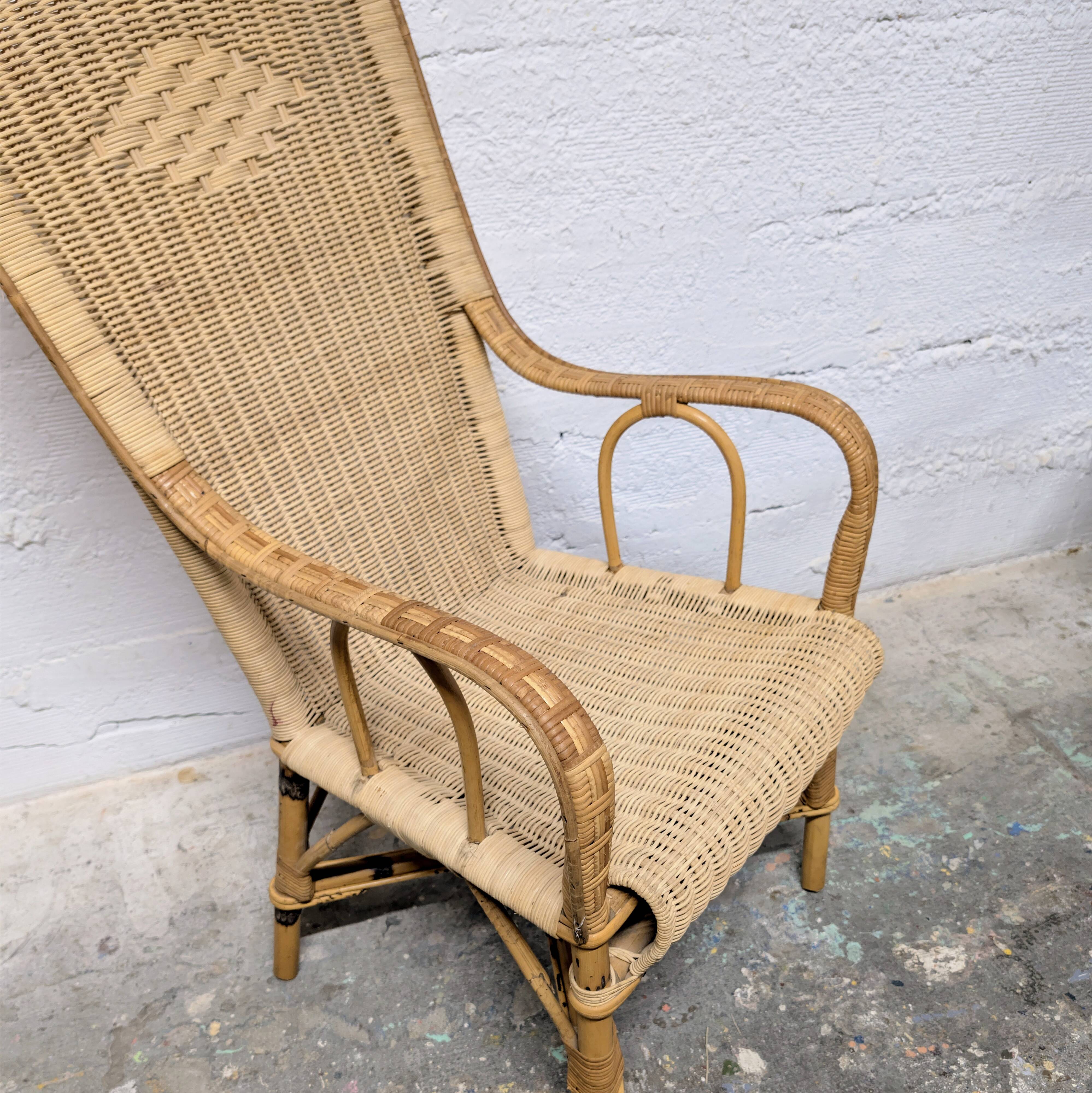 Large rattan armchair
