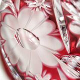 Cenicero de cristal tallado "Schonborner Bleikristal". Alemania, 1970s.