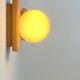 Pair of vintage wall lights, pine and opaline, France 1970