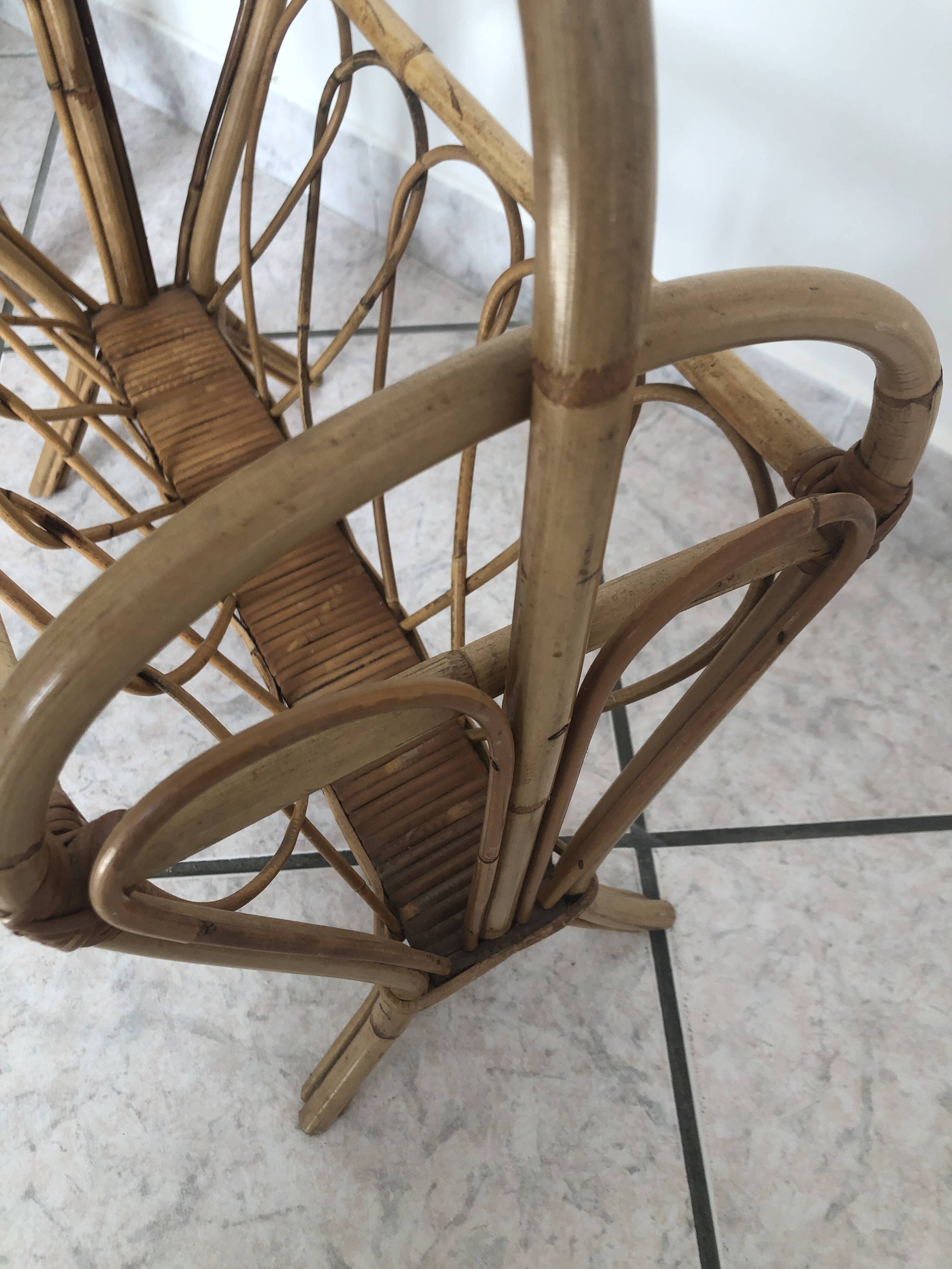 Rattan magazine rack