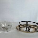 Glass and silver-plated sugar bowl