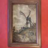 Peinture à l'huile vintage française sur Montmartre au 17ème siècle, signée Gatacre