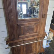 Old locker room or coat rack in walnut