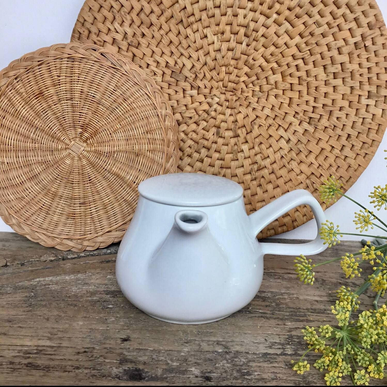 Vintage white teapot
