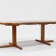 Vintage Danish round extendable dining table solid teak 1960s