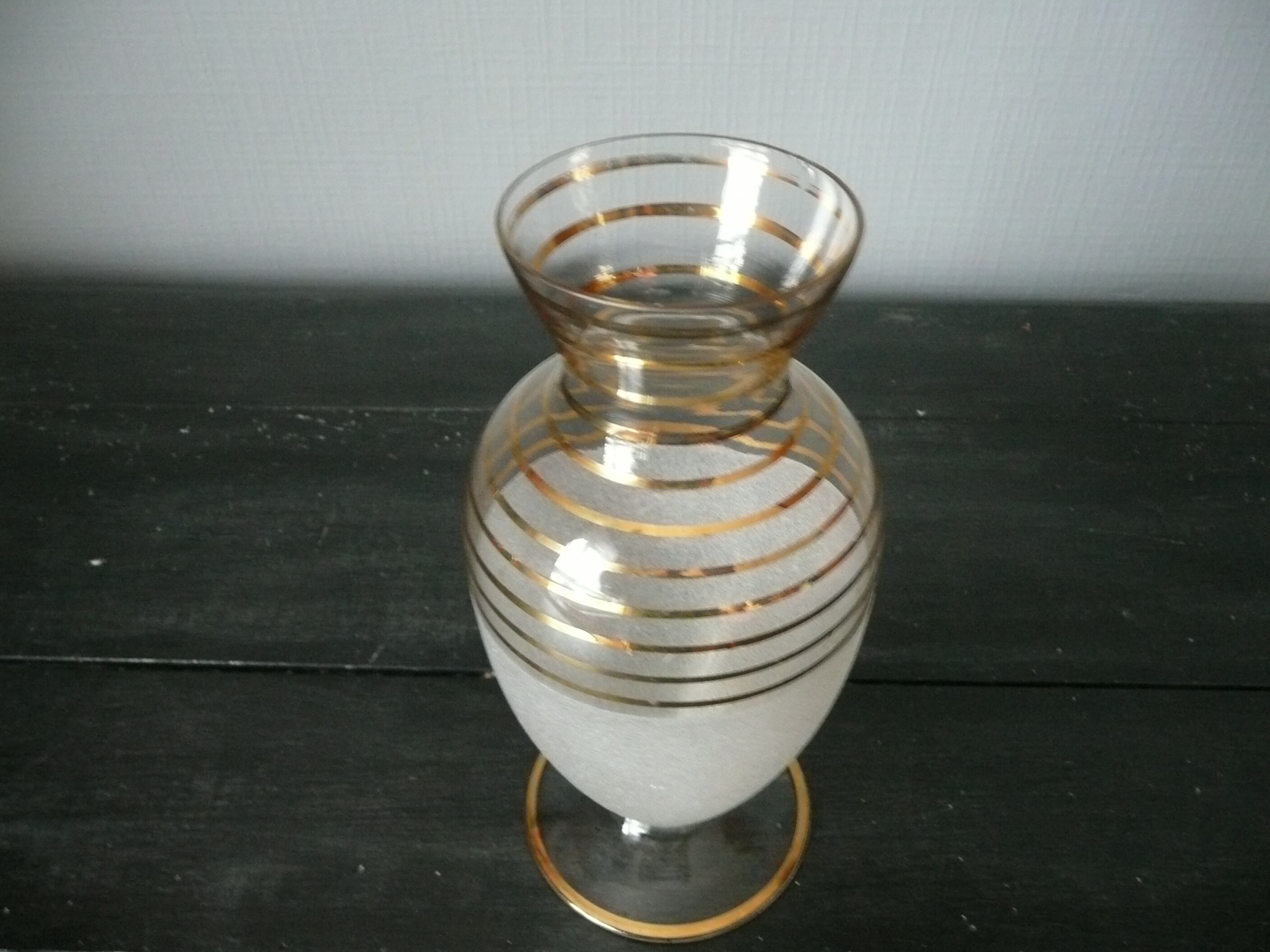 Granite and gold glass vase