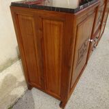 Large sideboard in walnut, black marble