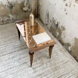 60s coffee table with pink mirror