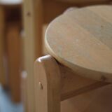 Set of 20 lacquered beech stools 1960