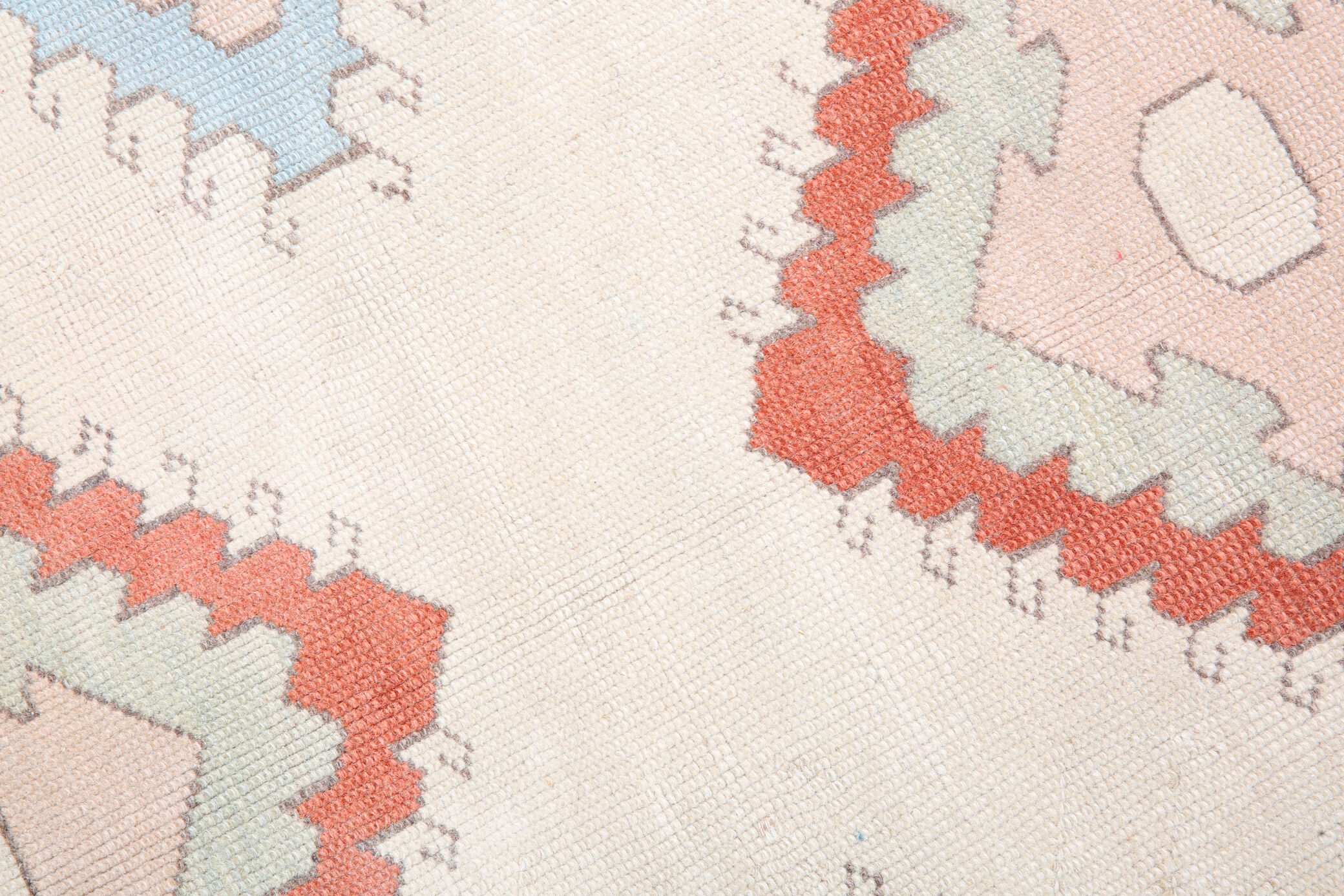 4x6 blue and beige handmade oushak rug