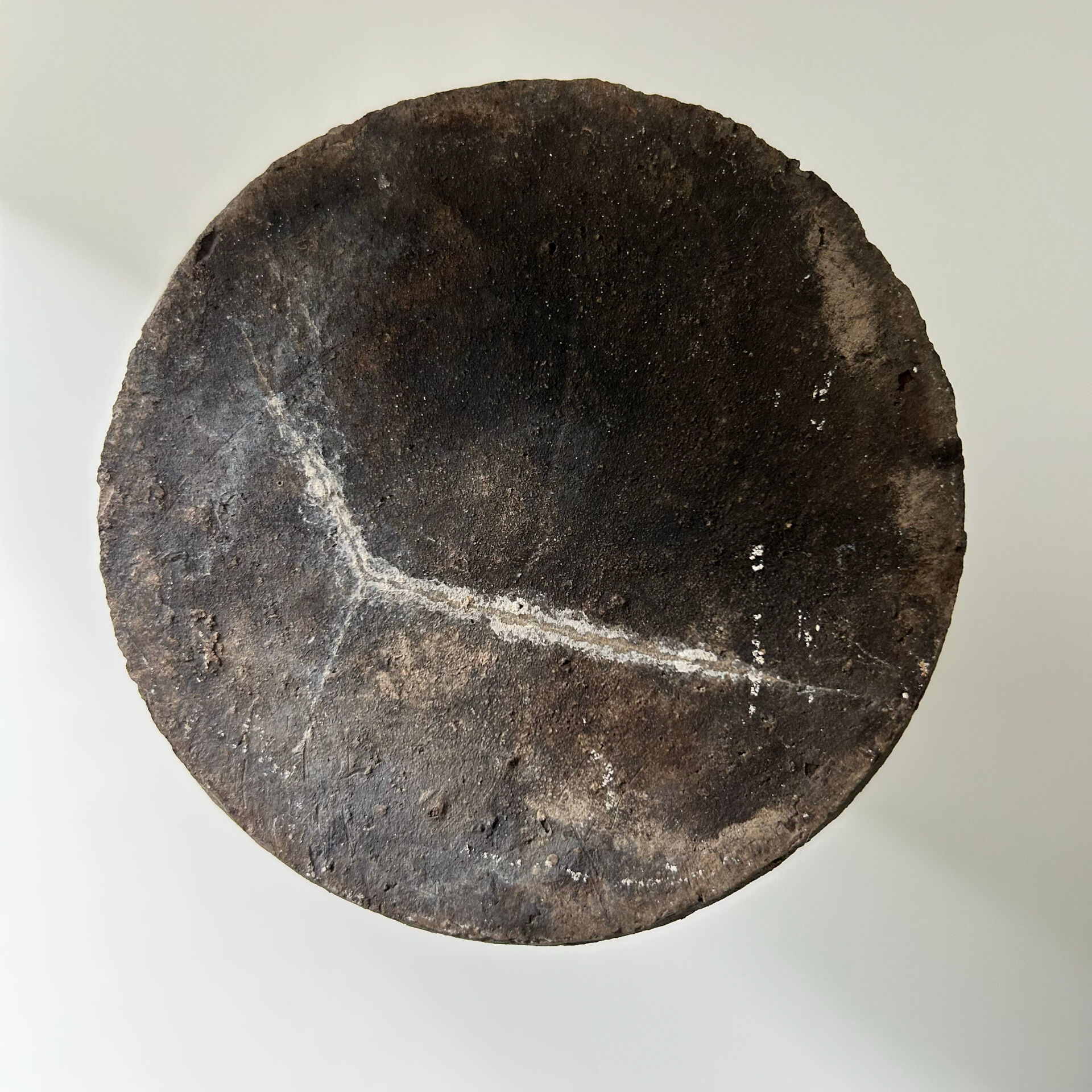 Brown two-tone stoneware bottle
