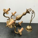 Ancien lustre bronze 5 bras