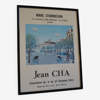 Jean Cha Exhibition poster from 1984 at Marc Stammegna in Marseille