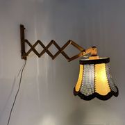 Vintage teak scissors wall lamp , 1960s