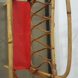 Magazine door in rattan and formica