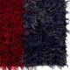 Vintage Hand-Knotted Tulu Rug with Green, Red and Navy Blue Color. 100% Mohair Wool