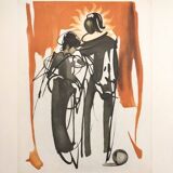 Original lithograph Signed Roger Hebbelinck 1912 1987 Belgian n°126/350