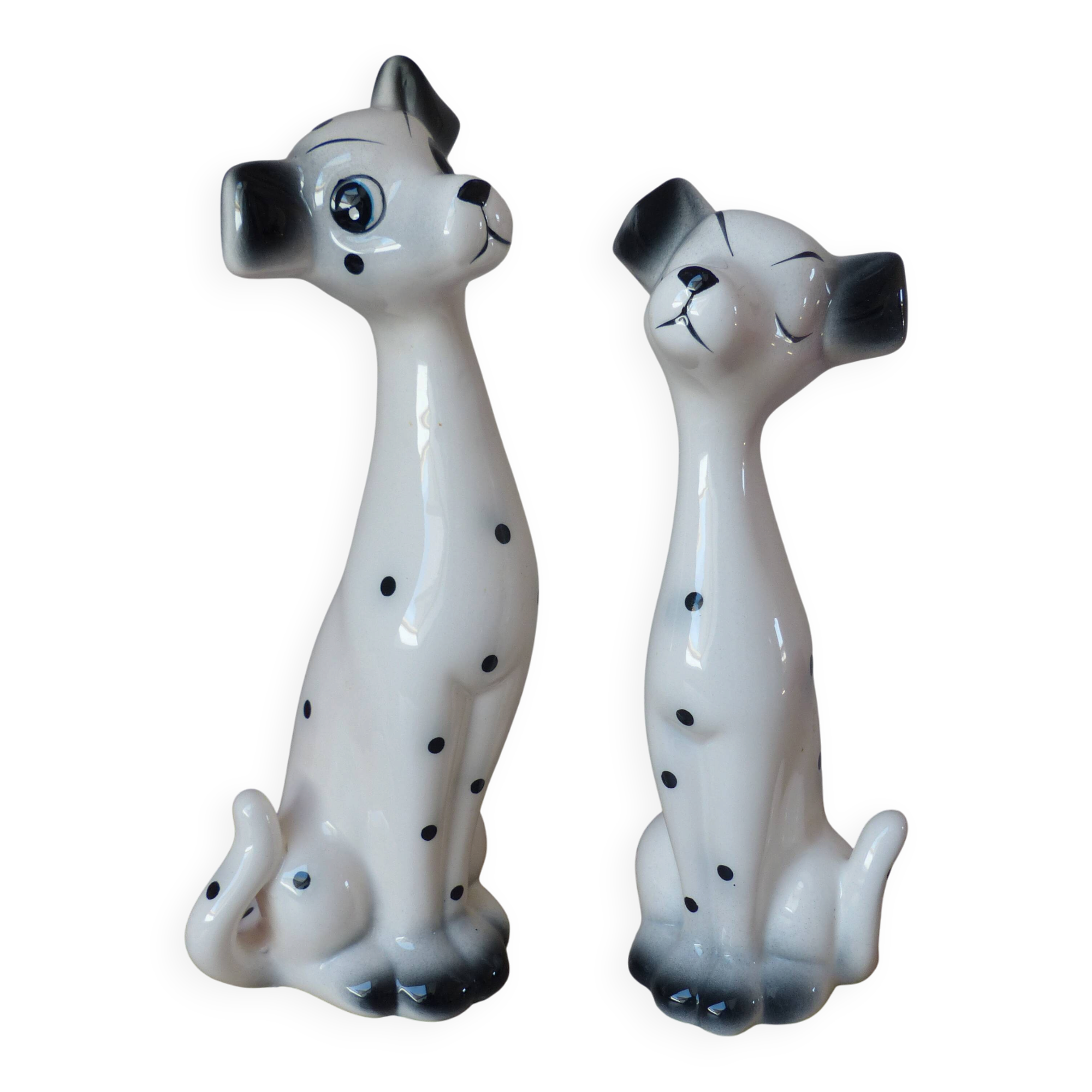 Couple of romantic Dalmatian figurines in ceramic – 1970s