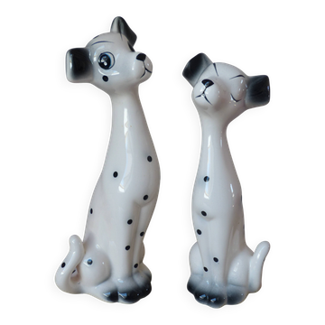 Couple of romantic Dalmatian figurines in ceramic – 1970s