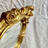 Miroir mural vintage en résine dorée à la feuille