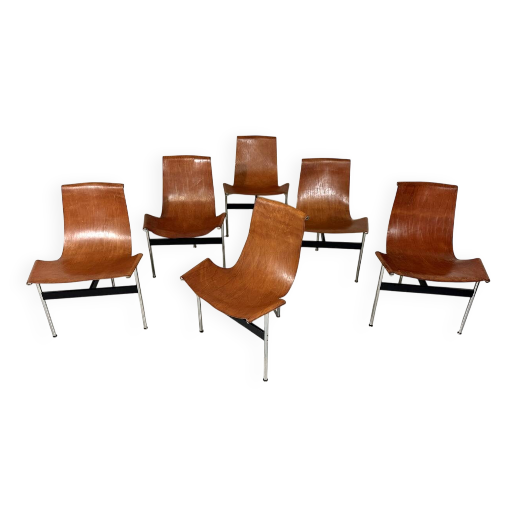 ICF De Padova T-chairs by Katavolos, Kelley and Littell, Italy 1950’s