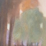 ableau Grand pastel 1922 signed Landscape of pond signed