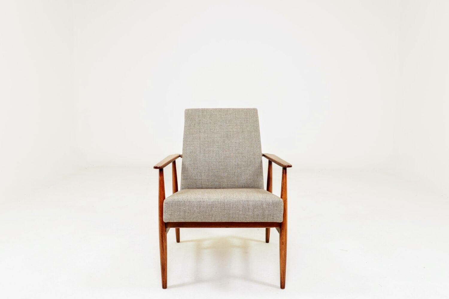Scandinavian Lounge Chair Grey Soft Upholstery| Refurbished Vintage Ar
