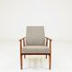 Scandinavian Lounge Chair Grey Soft Upholstery| Refurbished Vintage Ar