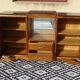 Walnut buffet with black marble top