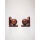Art Deco bookends in polished solid burl wood