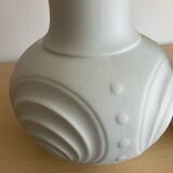 Trio of Op Art vases by KPM Germany in biscuit porcelain