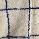Moroccan Berber carpet Beni Ouarain ecru with largeelle blue checkered 302x190cm