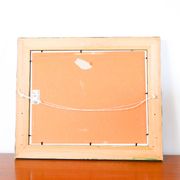 Beautiful painting, oil on cardboard, still life after Cézanne, Orange Green