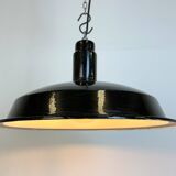 Industrial Black Enamel Factory Pendant Lamp, 1950s
