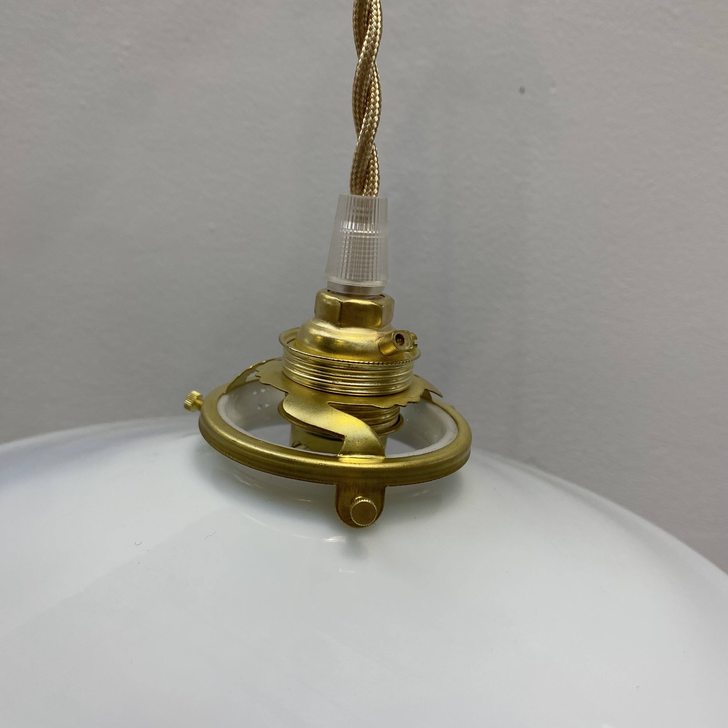 Vintage white opaline pendant light
