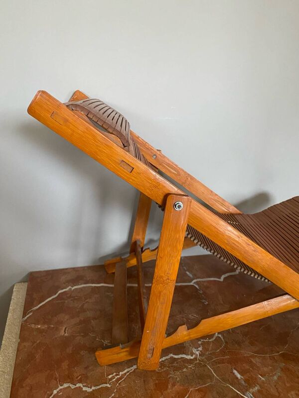 transat bambou pliable vintage enfant