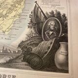 Old illustrated map of Corsica