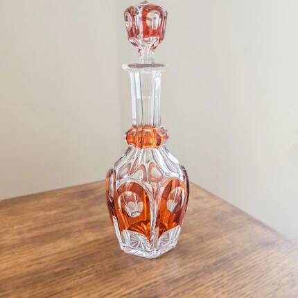Orange crystal carafe Val Saint-Lambert - 1950s