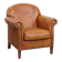 Fauteuil en cuir de vachette couleur cognac