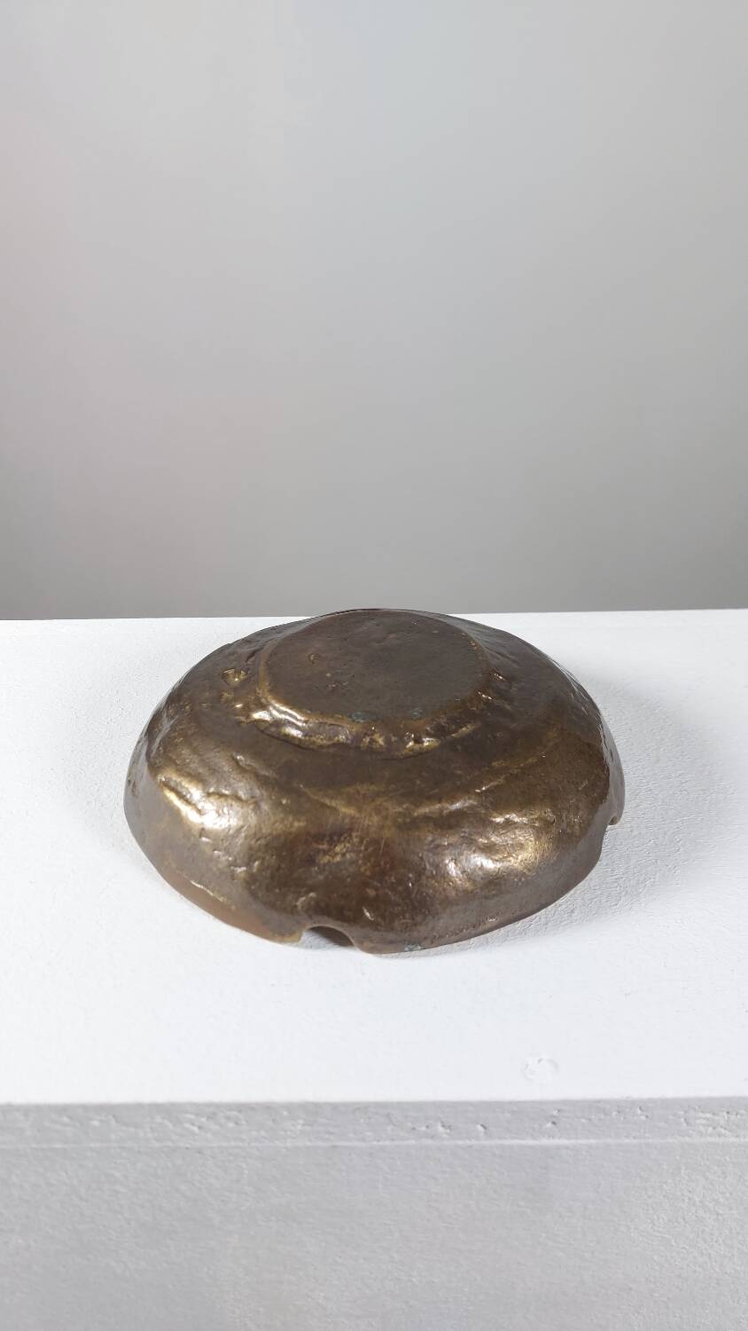 Vide-poches en laiton de style brutaliste vintage du milieu du siècle