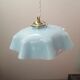 Old suspension lamp opaline blue hexagonal Art Deco 1930 TBE Ø 26.3 cm