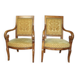 Pair of 19th century walnut restoration armchairs