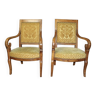 Pair of 19th century walnut restoration armchairs