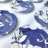 Lot de 12 assiettes Hibiscus
